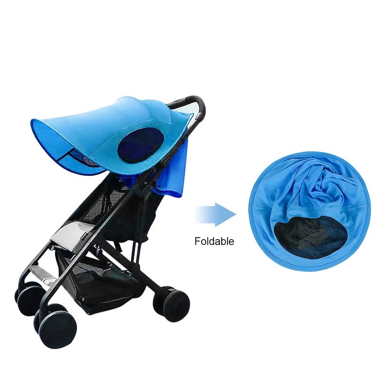 ITODA Universal Baby Stroller Sun Shade UV Protection Cover for Strollers Foldable Infant Pram Sun Canopy Summer Blackout Buggy Pushchair Awning for Outdoor Travel Only Shade Cover - Image 4