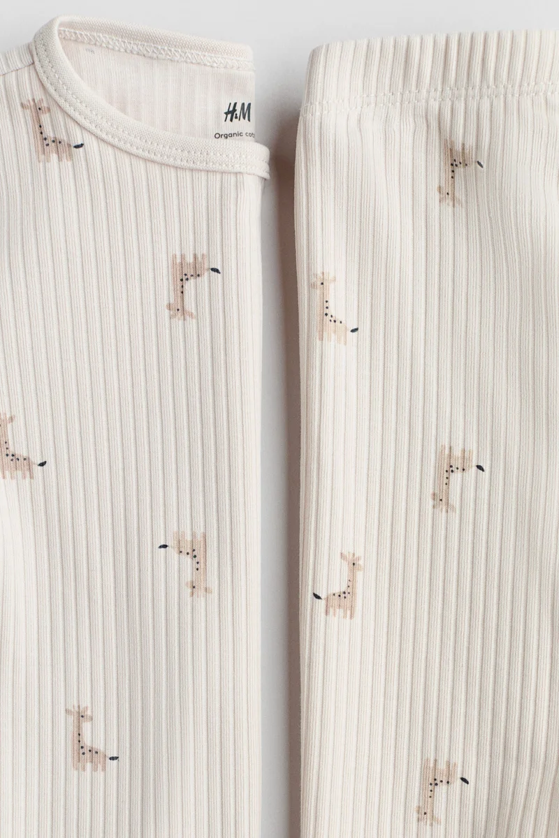 اتش اند ام طقم من القطن المطاطي