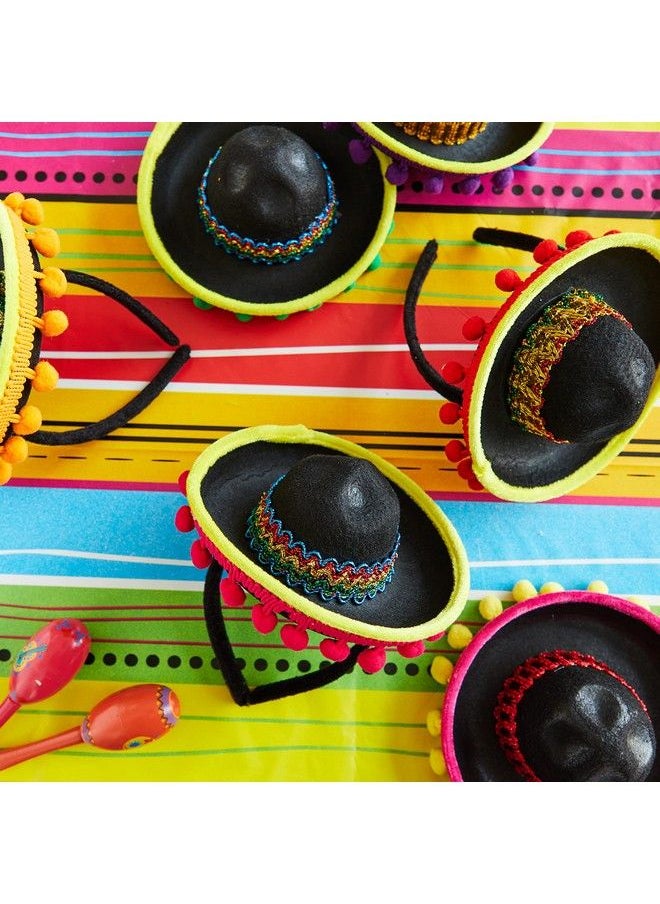 JOYIN 6 Pcs Cinco De Mayo Fiesta Fabric Sombrero Headbands Party Costume For Fun Fiesta Hat Party Supplies Luau Event Photo Props Mexican Theme Decorations Dia De Muertos And Party Favors.  - Image 3
