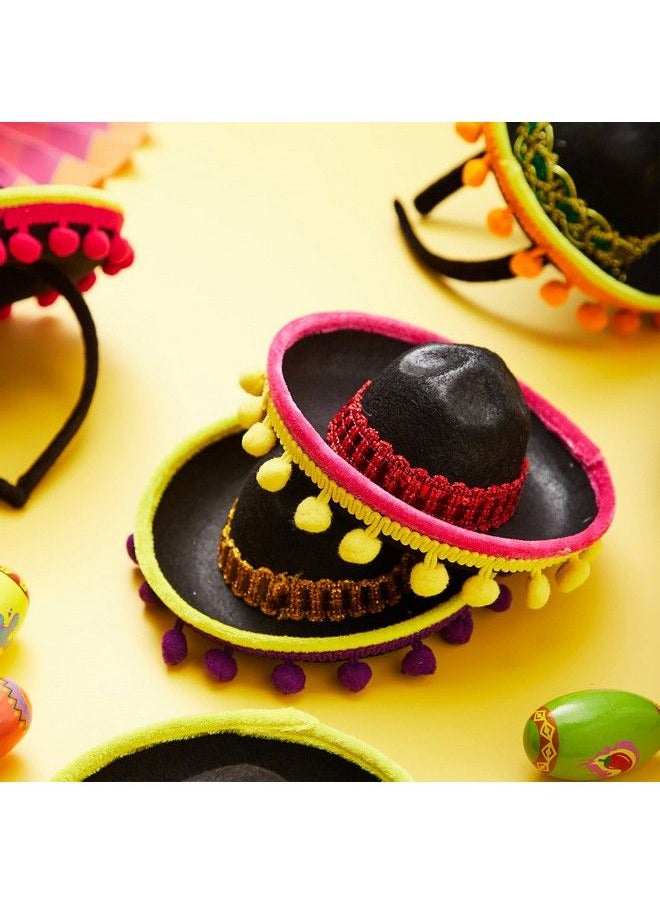 JOYIN 6 Pcs Cinco De Mayo Fiesta Fabric Sombrero Headbands Party Costume For Fun Fiesta Hat Party Supplies Luau Event Photo Props Mexican Theme Decorations Dia De Muertos And Party Favors.  - Image 5