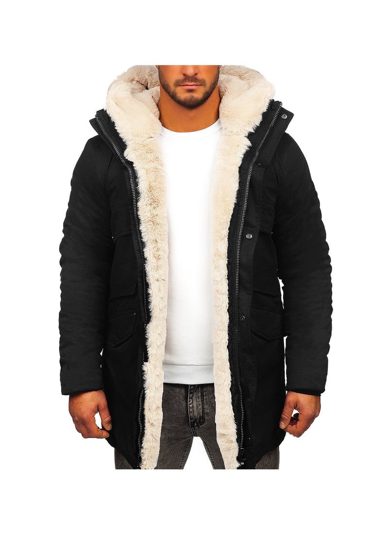 Loquat - Squality Quilted Parka Jacket Men Black - Image 1