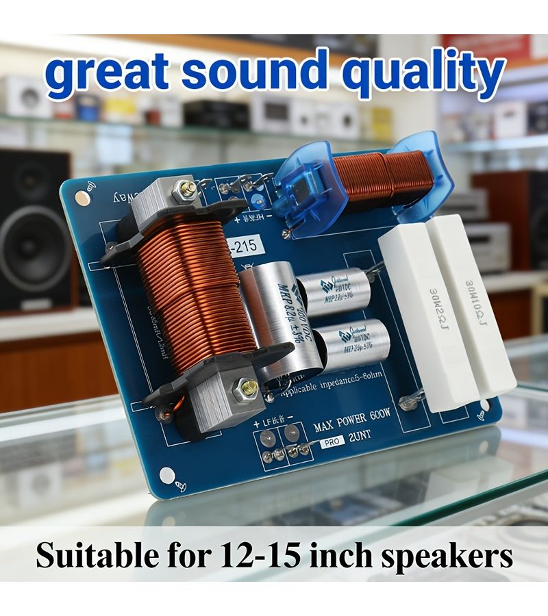 Professional Passive Two Way Speaker Crossover 2400Hz High Power 600W Single 12 to 15 Inches No Power Required Easy Installation - Image 2