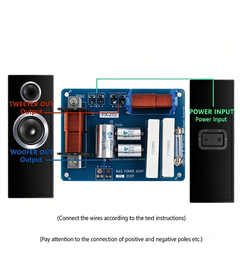 Professional Passive Two Way Speaker Crossover 2400Hz High Power 600W Single 12 to 15 Inches No Power Required Easy Installation - Image 4