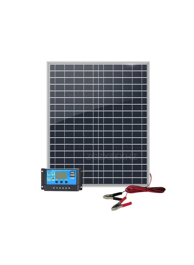 20W Solar Panel Clamp Kit With 60A Controller 12V 18V 24V USB Charger For Camping Cars Boats - Image 1