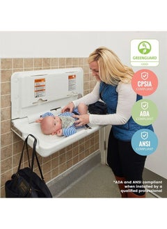 ELR-18004 Wall-Mounted Baby Changing Station, Horizontal Fold-Down Diaper Change Table with Safety Straps for Commercial Bathrooms, ADA and ANSI Compliant, Free Replacement Straps, White Gran - pzsku/Z3A3691DE67C551BC2E31Z/45/_/1690836528/be258630-fee7-4c67-9fef-717179c9dfd7