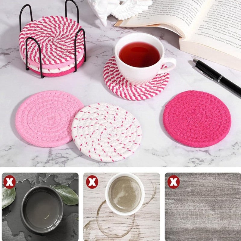 Oven Mitts 7-Piece Set Heat-Resistant Rubber Cotton - Pocketed Grip Design Pot Holders for Home Kitchen Cooking Baking Serving - Image 4
