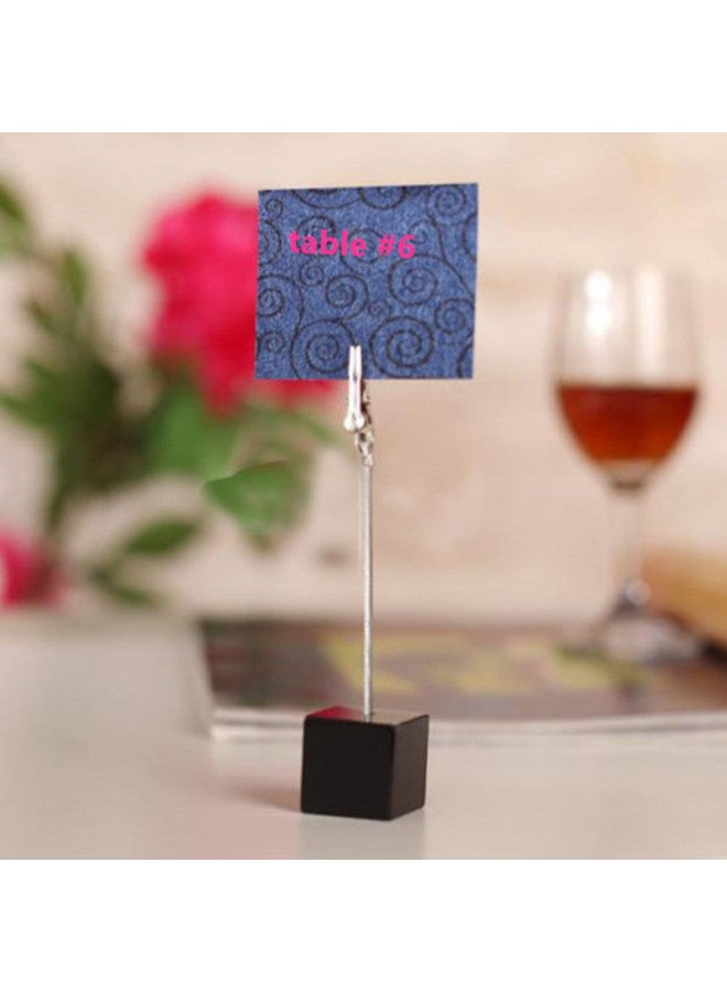 senover 10pcs Table Number Holder Name Place Card Holder Memo Clip Holder Stand Note Holder Pictures Card Paper Menu Clip (Black) - Image 4