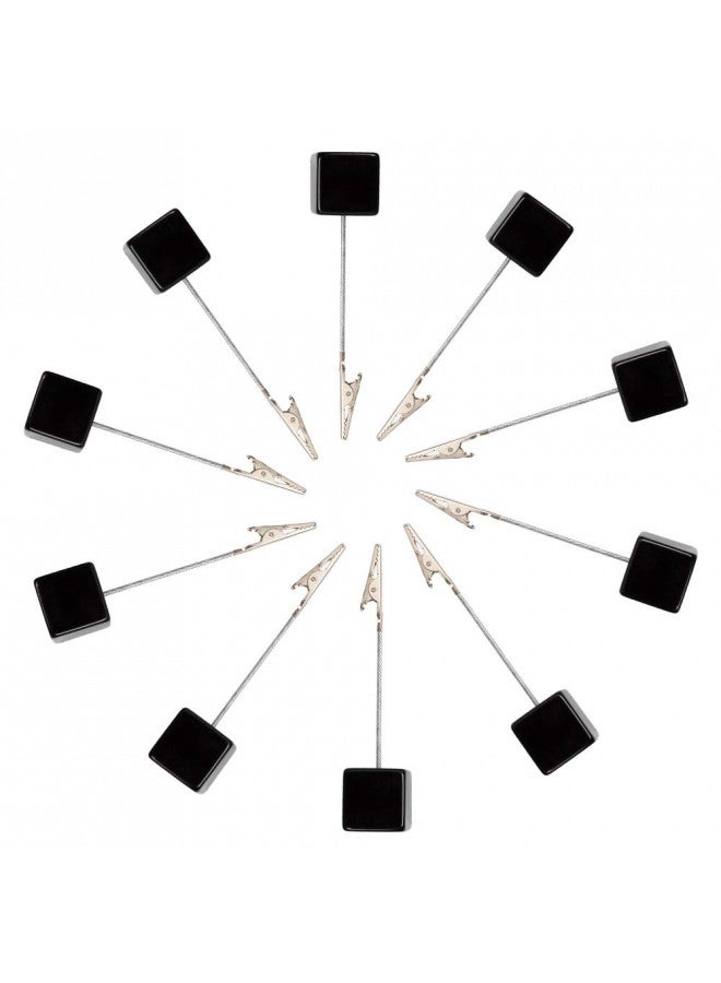 senover 10pcs Table Number Holder Name Place Card Holder Memo Clip Holder Stand Note Holder Pictures Card Paper Menu Clip (Black) - Image 2