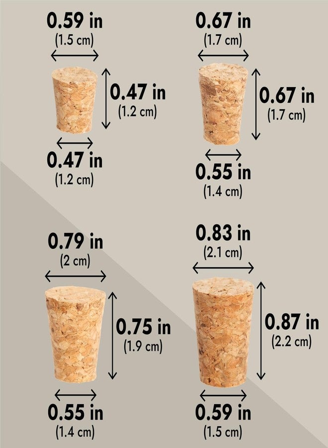 Juvale 80-Piece Mini Cork Stoppers - Assorted Corks for Salt & Pepper Shakers - Secure Wine Bottle Stoppers - Versatile Plugs for Crafts - Teal & Grey, 8 Sizes - Image 5