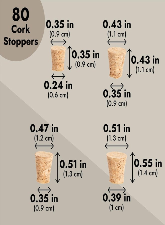 Juvale 80-Piece Mini Cork Stoppers - Assorted Corks for Salt & Pepper Shakers - Secure Wine Bottle Stoppers - Versatile Plugs for Crafts - Teal & Grey, 8 Sizes - Image 4