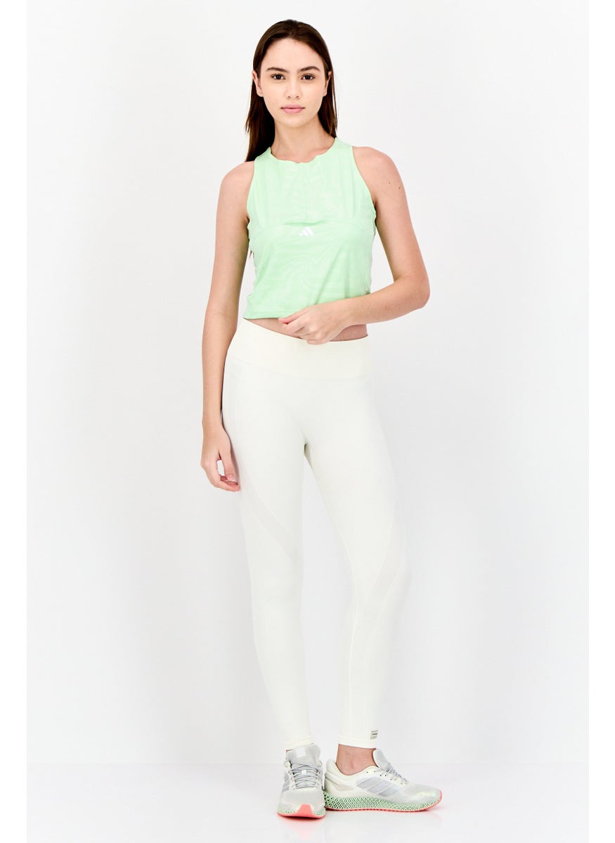 Adidas Women Sportswear Fit Sleeveless Training Copped Top, Mint Green  - Image 4