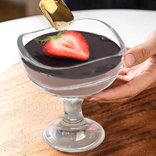 bellemax 300 ML Ice Cream Glasses Cups Dishes for Desserts, Milkshake,Fruit and Pudding Glass Serving Bowls, Perfect for Home, Restaurants and Parties Dishwasher Safe (Set of 6) (BM-08) - Image 2