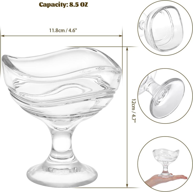 bellemax 300 ML Ice Cream Glasses Cups Dishes for Desserts, Milkshake,Fruit and Pudding Glass Serving Bowls, Perfect for Home, Restaurants and Parties Dishwasher Safe (Set of 6) (BM-08) - Image 4