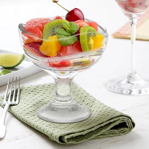 bellemax 300 ML Ice Cream Glasses Cups Dishes for Desserts, Milkshake,Fruit and Pudding Glass Serving Bowls, Perfect for Home, Restaurants and Parties Dishwasher Safe (Set of 6) (BM-08) - Image 5