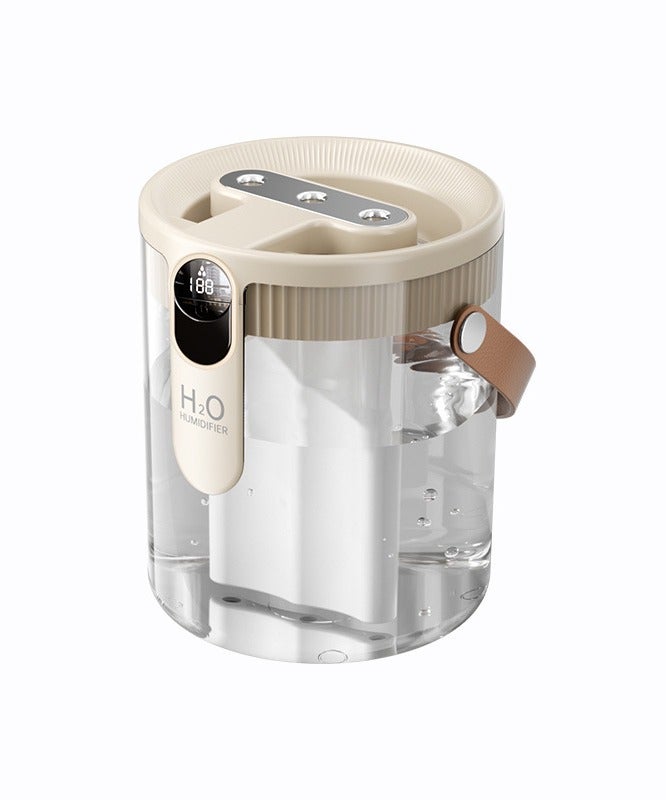 HFN 1.5L Smart Cold Mist Humidifier, Rechargeable Portable Air Humidifier with Bedroom Night Light, 3 Mist Level Settings, Ultra-Quiet Operation, Auto Shut-Off Function. Ideal for Home, Office, Baby Rooms and Plant Care, Beige - Image 2