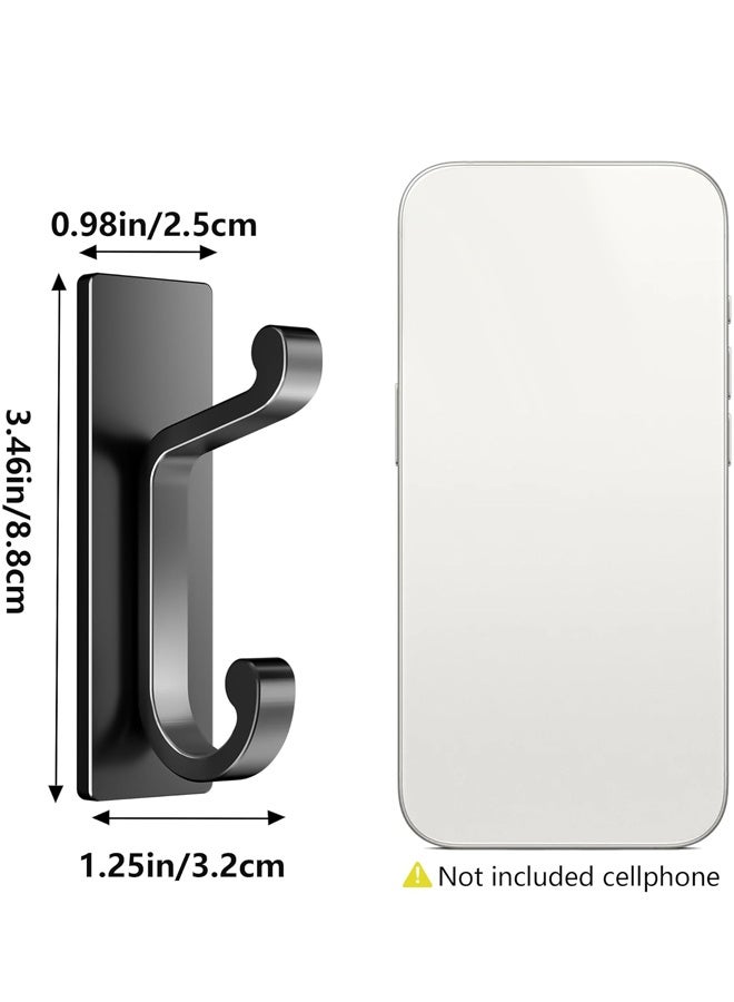 مجموعة من 4 خطافات حائط لاصقة سوداء - خطافات لاصقة تُثبّت على الحائط للملابس، والمناشف، والأردية، والمفاتيح، والحقائب، وحقائب الظهر - Image 2