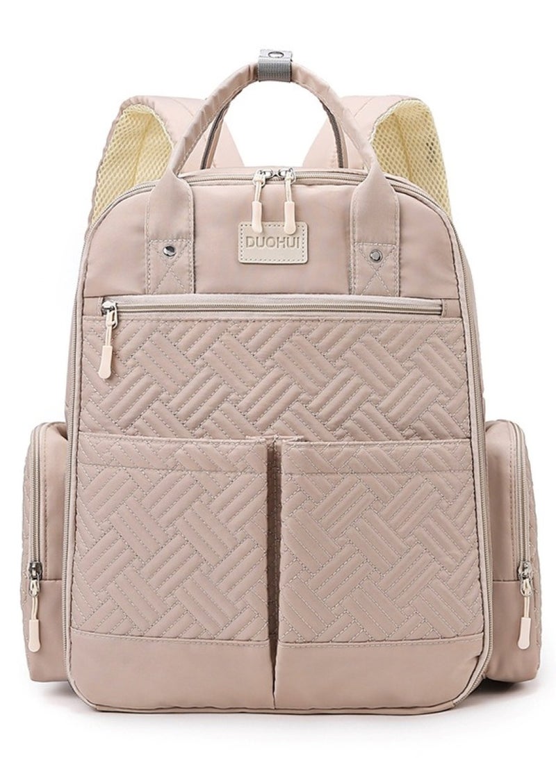 Huitich Stylish Khaki Large Capacity Baby Travel Bag for Mums - Image 1