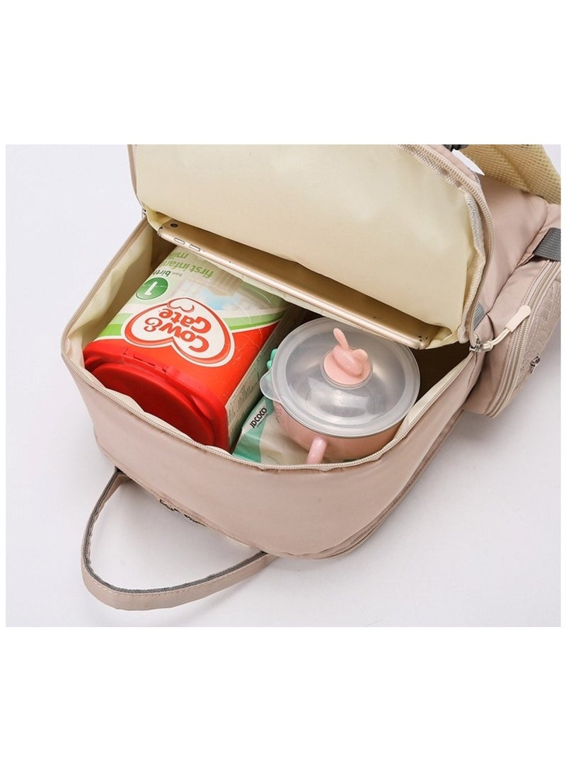 Huitich Stylish Khaki Large Capacity Baby Travel Bag for Mums - Image 3