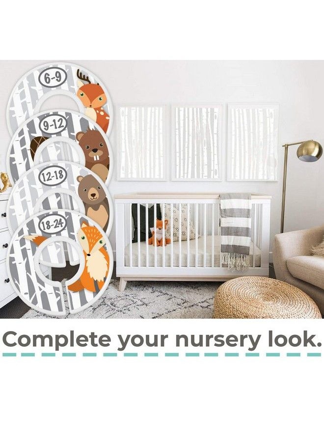 Little Miracles Baby Closet Size Dividers Woodland Nursery Closet Dividers For Baby Clothes Fox Deer Bear Hedgehog Beaver Nursery Decor Baby Closet Dividers For Boy Or Girl [Woodland] [Grey/Gray]  - Image 5