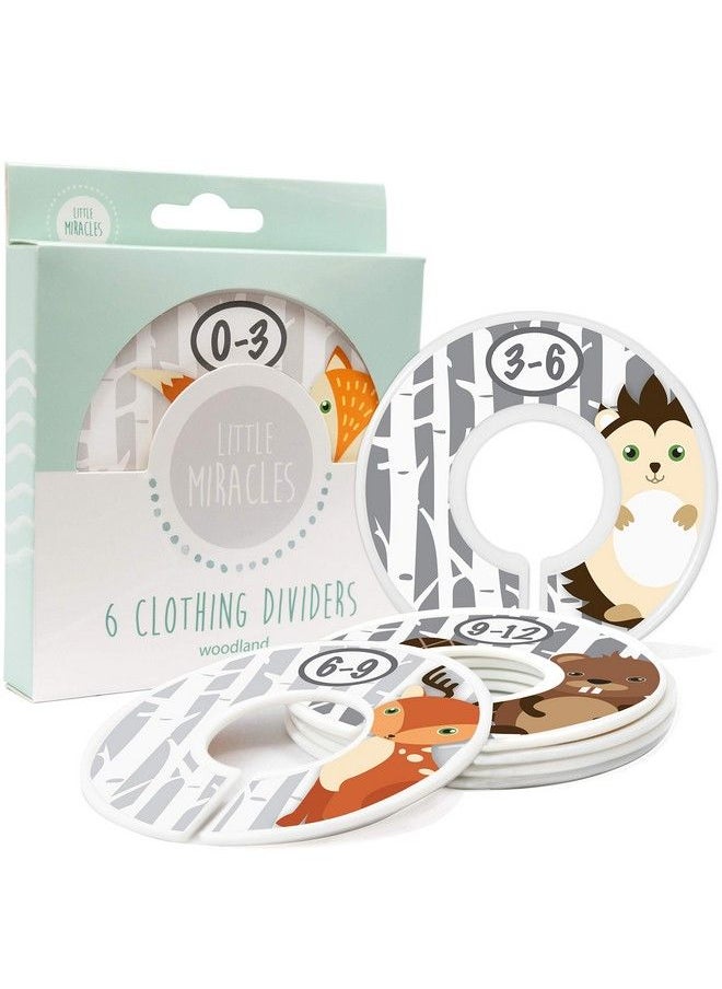 Little Miracles Baby Closet Size Dividers Woodland Nursery Closet Dividers For Baby Clothes Fox Deer Bear Hedgehog Beaver Nursery Decor Baby Closet Dividers For Boy Or Girl [Woodland] [Grey/Gray]  - Image 4