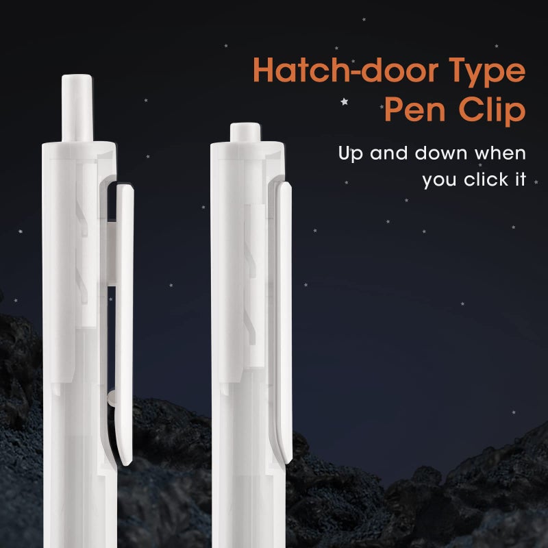 WRITECH Gel Pens Fine Point: 0.5mm No Smear & Smudge Black Ink Pen Click for Journaling Sketching Drawing Notetaking Retractable Extra Finepoint Smooth Writing Silent Pen Set Non Bleed 8ct Up-Gel - Image 4