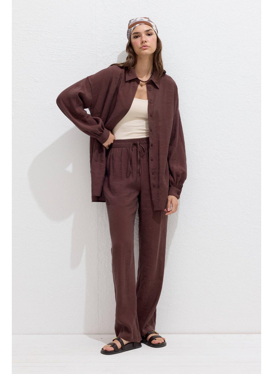 Manuka - Tencel Casual Shirt Brown - Image 1