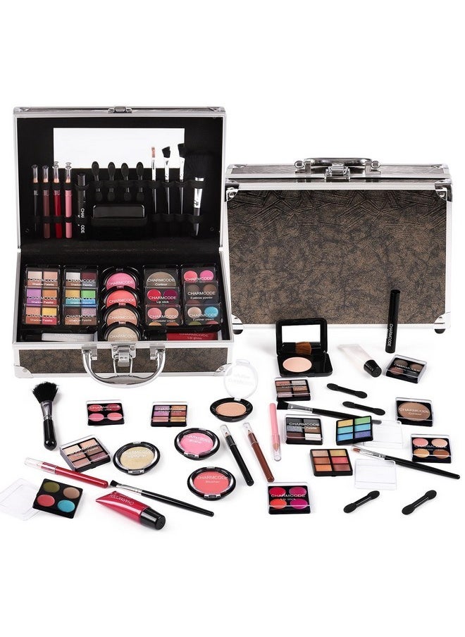 CHARMCODE Makeup Kit for Teen Girls & Women Full Kit, Beauty Train Case with Starter Cosmetics Set, Make Up Valentine's Gift Box with Eyeshadow,Lipgloss,Highlight,Blush,Lip&Eye Pen,Brush & More(GoldenBrown)  - Image 1