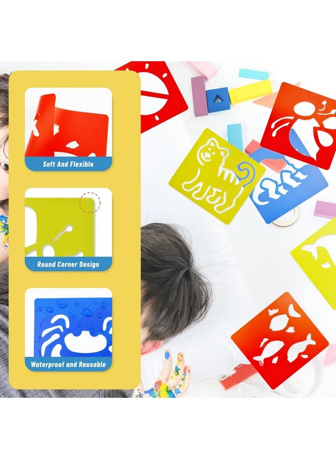 YETOOME 24 Pieces Stencils For Kids 5.9 X 5.5 Inches Drawing Stencils Chalk Stencils Large Washable Animal Themed Primary Shape Template For Kids Toddlers Preschooler (Animal Style) - Image 3