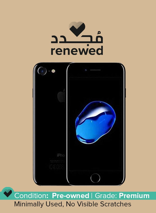 ابل  مجدد - آيفون 7 مع فيس تايم أسود لامع 256 جيجابايت 4G LTE - Image 1