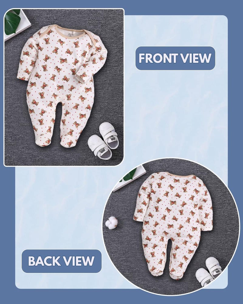 Baby Go BabyGo 100% Cotton Rompers/Sleepsuits for Newborns - Pack of 2 - Image 3