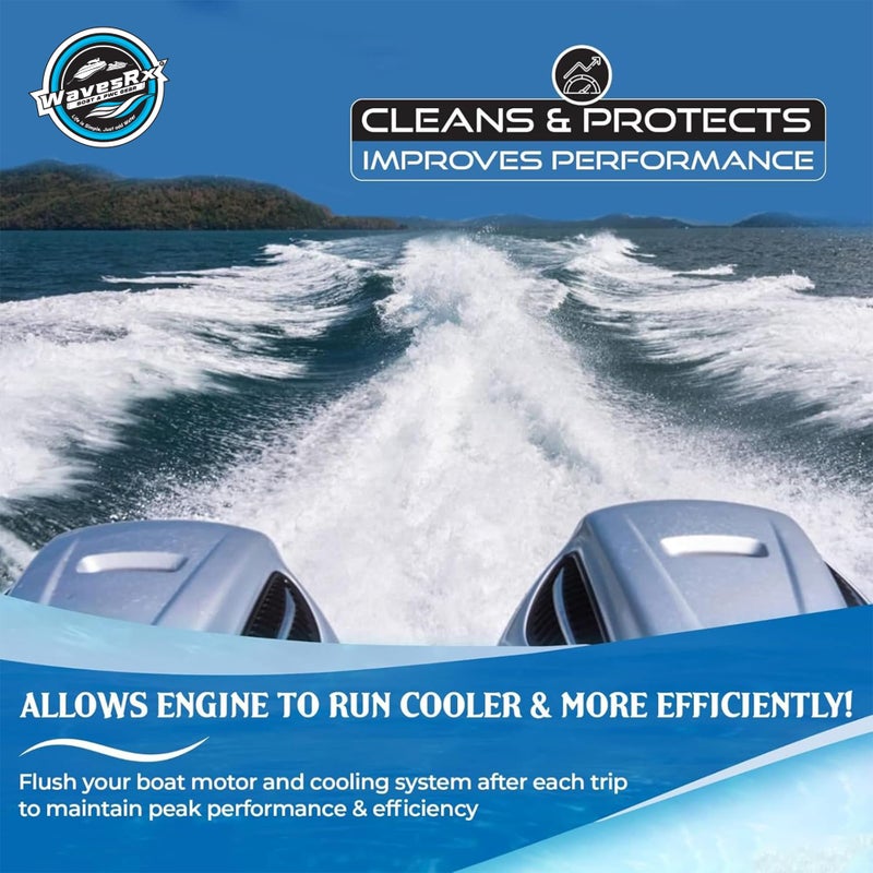 WAVESRX Salt-Neutralizing Boat & Jet Ski Motor Flush + Protectant (EpicFlush+) | Marine Engine Cleaner | Removes Salt for Boats | Protective Coating - Prevents Salt Buildup & Corrosion | Engine Flush - Image 3