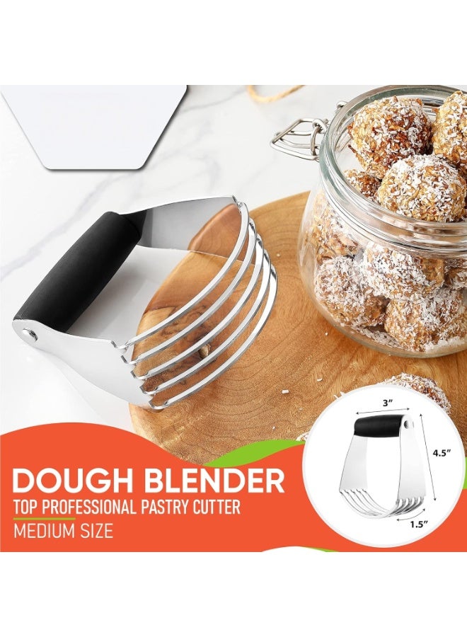 NANAO Dough Blender, Top Professional Pastry Cutter with Heavy Duty Stainless Steel Blades, Medium Size - Image 2