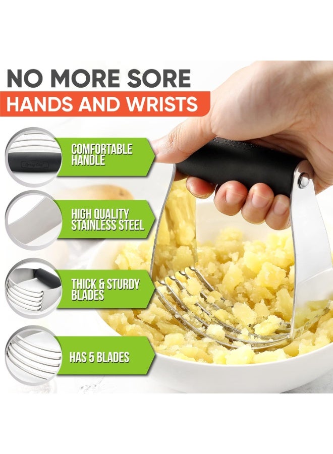 NANAO Dough Blender, Top Professional Pastry Cutter with Heavy Duty Stainless Steel Blades, Medium Size - Image 3