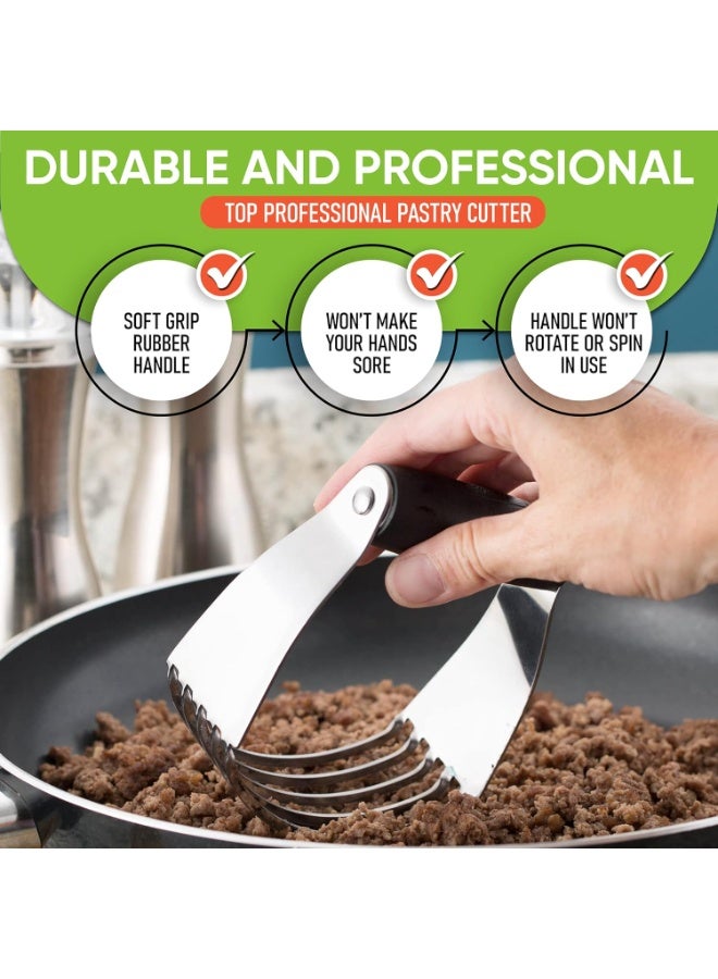 NANAO Dough Blender, Top Professional Pastry Cutter with Heavy Duty Stainless Steel Blades, Medium Size - Image 5