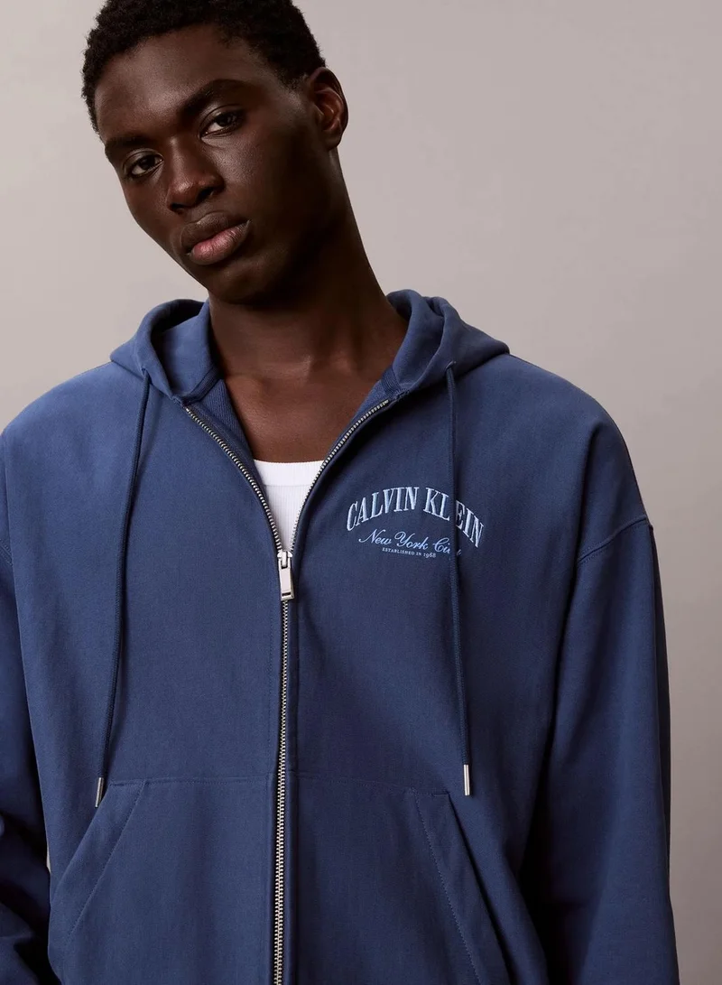 Calvin Klein Varsity Logo Zip-Up Hoodie