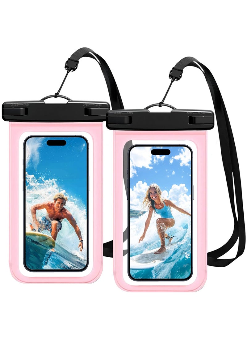 Rock Pow Waterproof Phone Pouch Universal Waterproof Case Dry Bag for iPhone 14 13 12 11 Pro Max Plus XS XR X 8 Galaxy S22 S21 S20 Pixel Up to 7 in  IPX8 Underwater Phone Protector 2 Pack  - Image 1