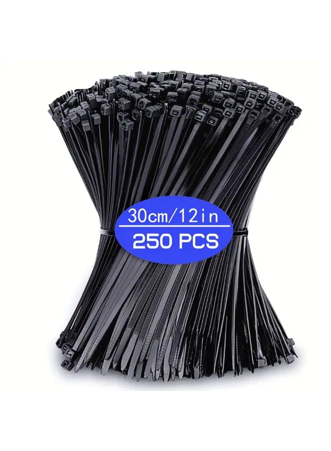 250 Pack 12 Inch Heavy Duty Nylon Pull Cord 50 Lbs Tensile Strength Indoor Outdoor Cable Management - Image 1