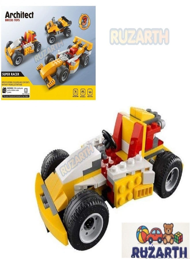 Ruzarth 3 in 1 Racing Car Building Blocks Set for Kids 6+ Years, 121 PCS STEM Construction Toy, Formula Race Car ATV Truck Model Kit, Educational DIY Brick Toy Gift for Boys Girls. - Image 5