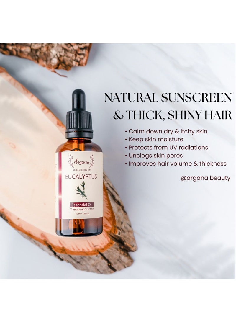 Eucalyptus Essential Oil For Cold and Cough, Hair Growth, and Steam Distilled, 100% Pure & Natural 50 ml