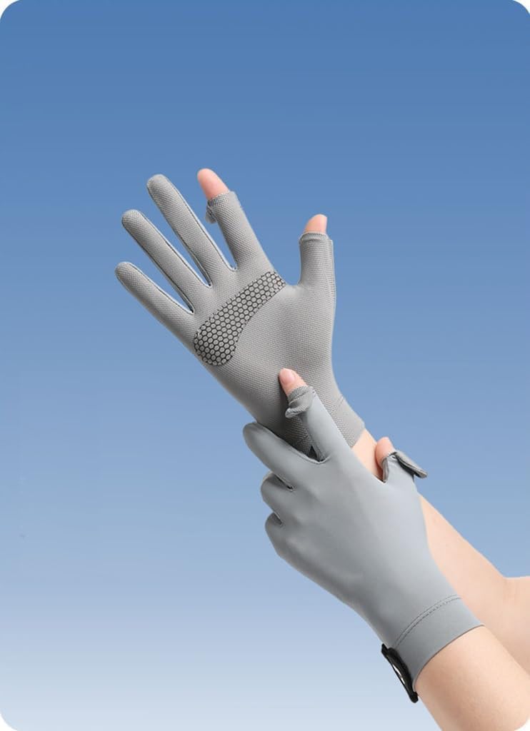 Aputue Driving Gloves, Grey Sun Protection Gloves with Enhanced Grip, Flexible Touchscreen Fingers for Smartphone Use, Perfect for Daily Commute and Outdoor Activities - Image 4