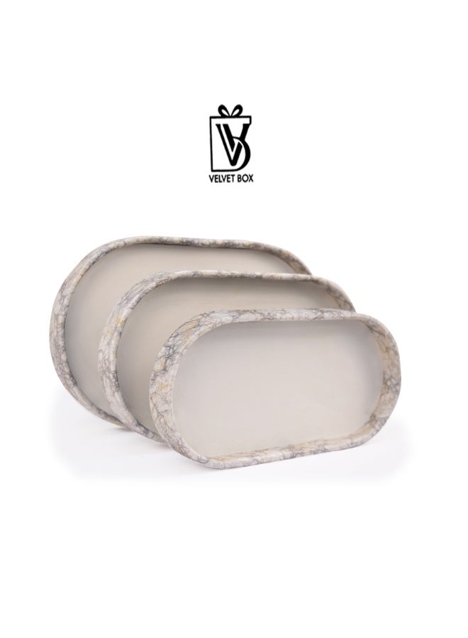 Leather Coated Oval Shape Hamper Tray - Image 1