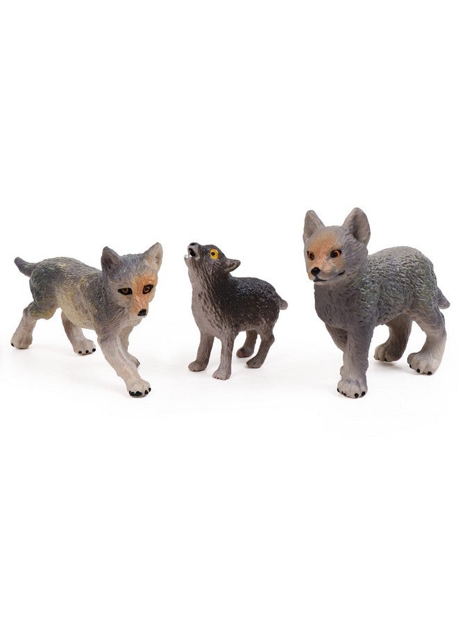 RESTCLOUD 8Pcs Wolf Cub Toy Figure Set Baby Wolves Animals Figurines - Image 4