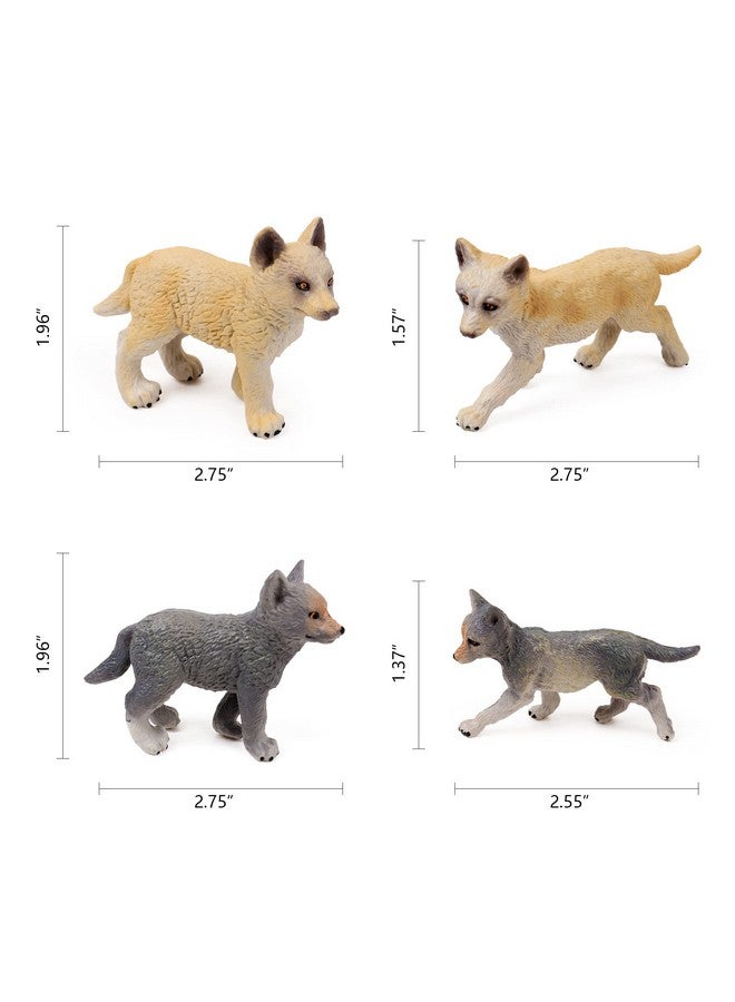 RESTCLOUD 8Pcs Wolf Cub Toy Figure Set Baby Wolves Animals Figurines - Image 5