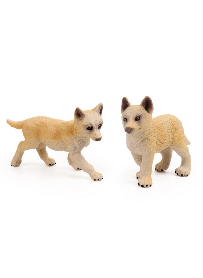 RESTCLOUD 8Pcs Wolf Cub Toy Figure Set Baby Wolves Animals Figurines - Image 2