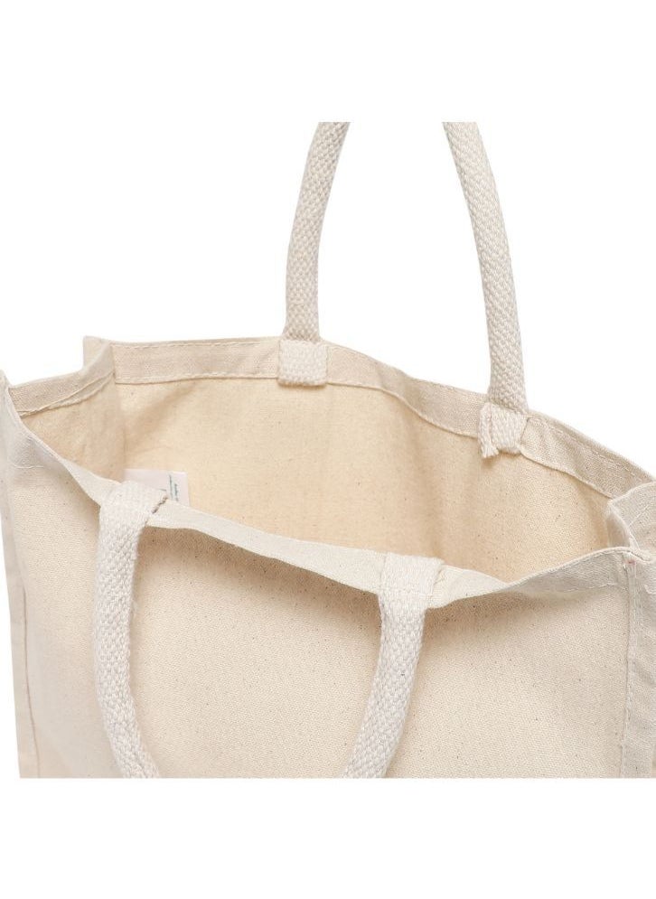 BYFT Canvas 8 Oz Tote Bags with Gusset (Natural) Reusable Eco Friendly Shopping Bag (33.02 x 10.16 x 33.02 Cm) Set of 2 Pcs  - Image 4