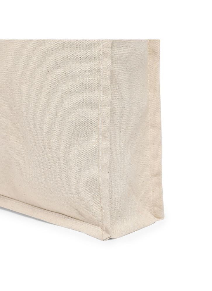 BYFT Canvas 8 Oz Tote Bags with Gusset (Natural) Reusable Eco Friendly Shopping Bag (33.02 x 10.16 x 33.02 Cm) Set of 2 Pcs  - Image 3