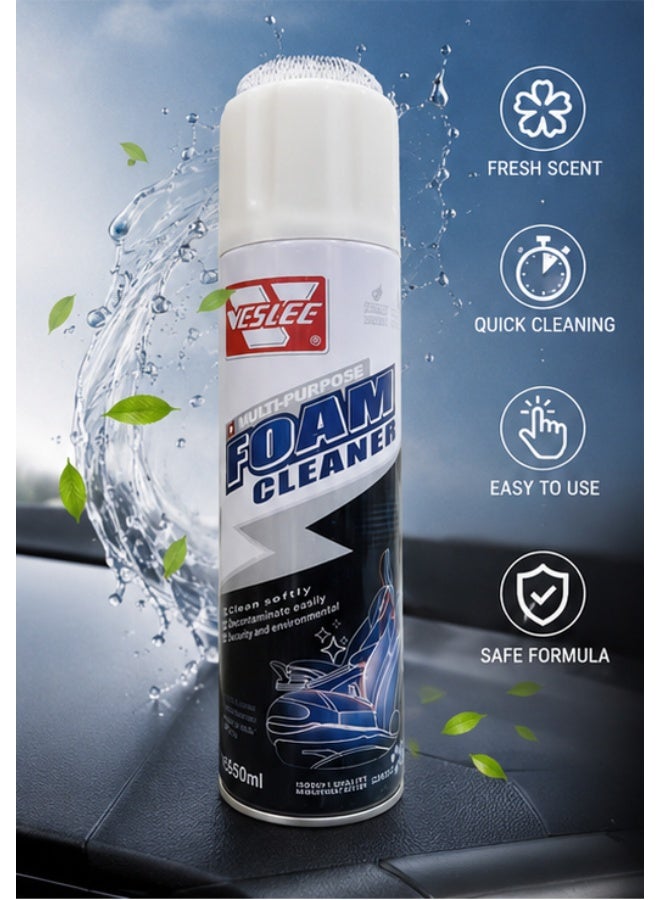650ml Multi-Purpose Car Foam Cleaner Spray | Interior & Headliner Cleaner for Seats, Dashboard, Door Panels, Fabric & Leather | Powerful Stain Remover with Fresh Scent - Image 4