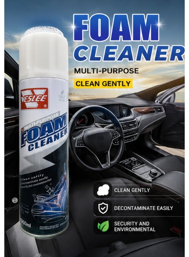 650ml Multi-Purpose Car Foam Cleaner Spray | Interior & Headliner Cleaner for Seats, Dashboard, Door Panels, Fabric & Leather | Powerful Stain Remover with Fresh Scent - Image 1