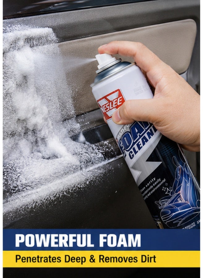 650ml Multi-Purpose Car Foam Cleaner Spray | Interior & Headliner Cleaner for Seats, Dashboard, Door Panels, Fabric & Leather | Powerful Stain Remover with Fresh Scent - Image 2