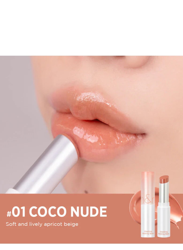 ROM و ND بلسم ذوبان جلاستينج 3.5 جم، 01 كوكو نود، لامع، شفاه ممتلئة، مرطبة - Image 2